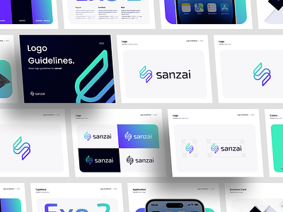 Sanzai - Logo Guidelines abstract abstract logo branding clean colorful colorful logo gradient gradient logo guidelines identity logo logo guidelines logo type modern modern logo s s logo style guide vektora