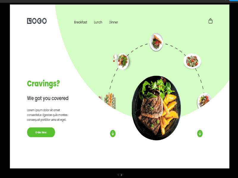 Food Landing Page Design - Minimal