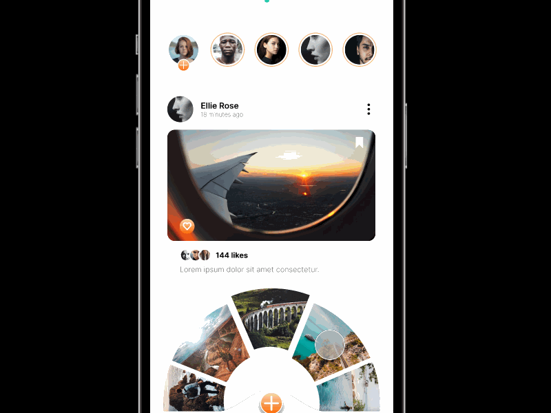 Travel Social Mobile App animation design ui ux