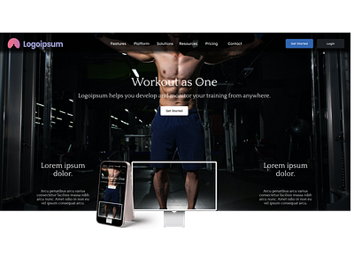 Workout Planner Landing Page & Mobile App Design app design landing page mobile app ui ux