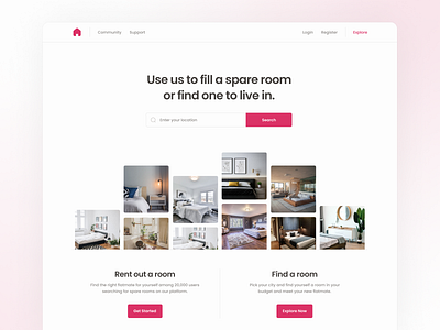 🏠 RoomRents design header location minimal room roomate search web website