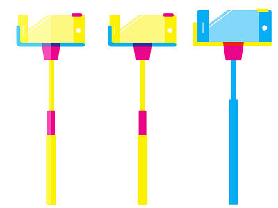 Selfie Stick branding design digital 2d icon illustration vector