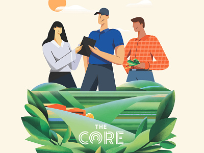 Corteva "The Core" branding design digital 2d illustration