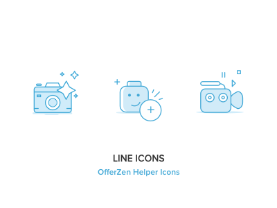 OfferZen Icon Style blue camera icon icons lego line drawings offerzen popup team ui video