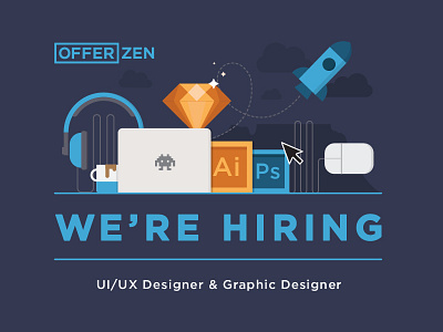 OfferZen is hiring design designer graphic hiring illustration illustrator offerzen photoshop rocket sketch ui ux