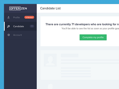 Empty state blue candidates developers empty empty state grey offerzen preview profile ui