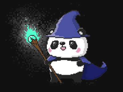 PANDAmonium 🐼 8 bit design graphic magic panda pixel pixel art wizard