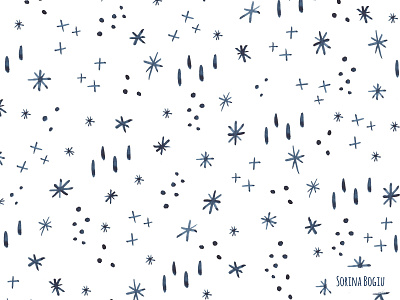 Blue Stars Abstract Pattern