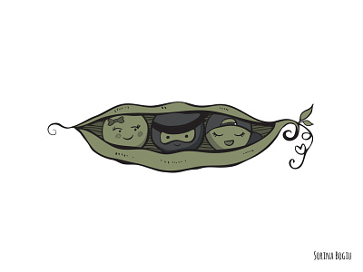 3 Peas in a pod Tattoo Illustration