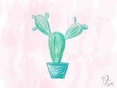 Cactus background cactus green nature pastel photoshop pink plant wacom