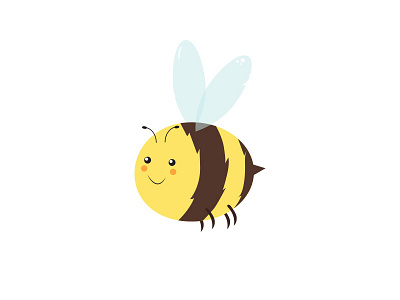 Bee bee cute icon illustration nature smile wings yellow