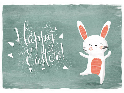 Happy Easter bunny card cute easter happy happyeaster illustration