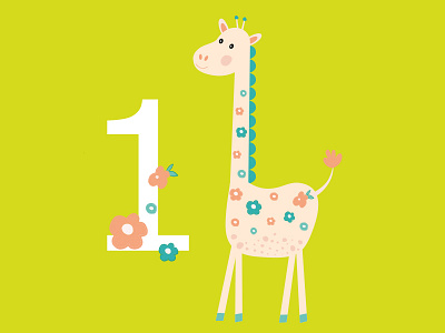 Giraffe cute design giraffe green greeting card illustration vector