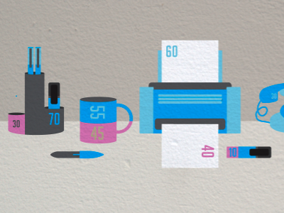 Desk Stats blue desk illustration statistics vector