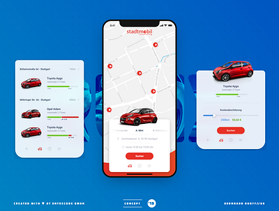 UX Concept Car-Sharing App app car sharing carsharing concept map ux