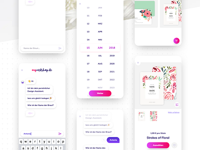 UX case study for a wedding invitation chat-bot app bot card design chatbot concept ux wedding