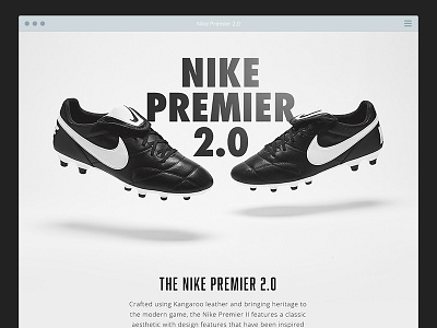 Nike Premier 2.0 boots debut football graphicdesign nike premier shoes soccer sports uidesign uxdesign webdesign