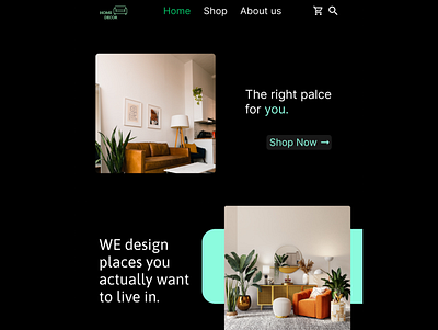 Home decor website branding dark mode design ui ui ux web web design website