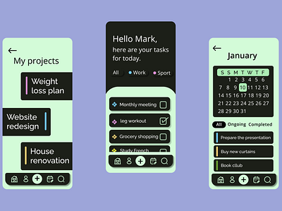 Task management app app app design application dark app dark mode design mobile app mobile app design productivity app productivity app design task task app task management task management app task manager time management ui ui design ui ux ux design