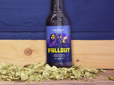 Hopfuzz Brewery: Fallout IPA beer art beer branding beer label branding branding design brewery illustration