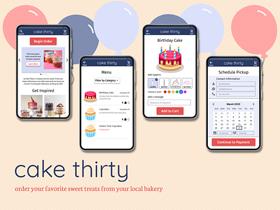Cake Thirty - the mobile app for bakeries app design logo ui ux