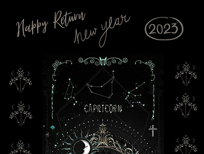 New year return capricorn 2023 design graphic design illustration logo postal typography