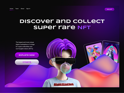 NFT - Landing Page design graphic design illustration indonesia landing page nft ui ux webdesign website landing page