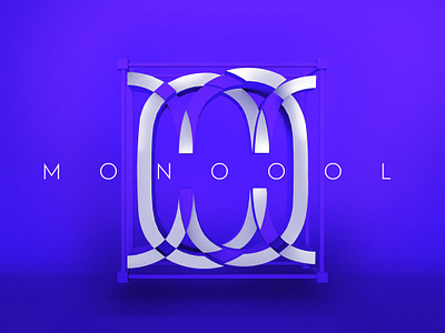 Monoool new web header image design gradient logo 3d logo alphabet logo design branding
