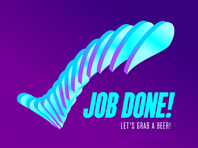 Job Done! gradient gradient color logo 2d logo design purple gradient tick tick logo