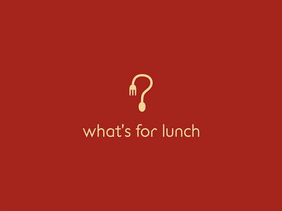 whatsforlunch app application eat food fork genius logo lunch meal minimal minimalist question mark spoon symbol