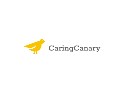 CaringCanary animal bird canary care logo minimal minimalist symbol