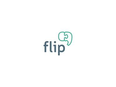 flip link logo minimal minimalist puzzle speech bubble speechbubble symbol