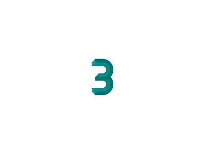 3d 3 3 lettermark logo minimal minimalist monogram symbol