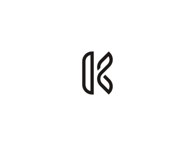 K letter black k letter k monogram letter logo loose shot monogram simple symbol white