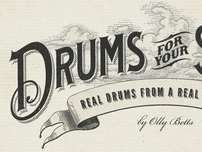 Drums For Your Songs Logo logo vintage