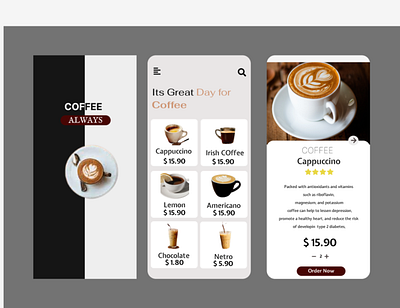 Coffee Mobile Application graphic design mobile ui ux