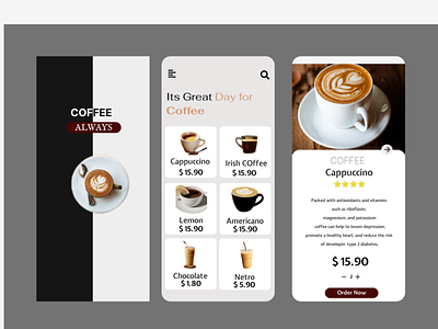 Coffee Mobile Application graphic design mobile ui ux