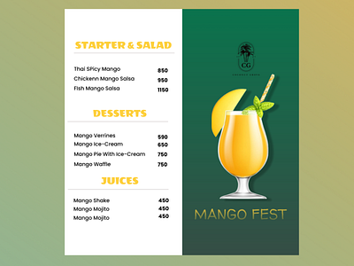 Menu Design for restaurant