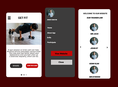 exercise application designed application design gym ui ux