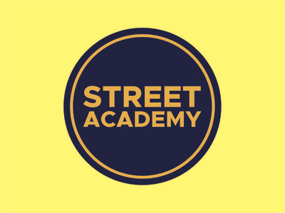 STREET ACADEMY🤙 academy blue circle circle logo logo skate street yeloow