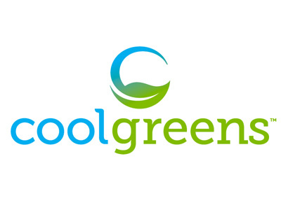 Coolgreens blue branding c circle cool g green leaf logo mark