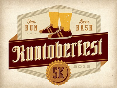Runtoberfest 5K 3.1 5k beer beer bash branding design fun run german logo octoberfest race run
