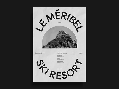 Méribel - posters animation branding design digital french minimal poster posters ski sport typography vector winter