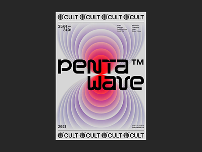 Pentawave - posters animation branding colourful customtype design digital electronic font letters minimal music posters sound soundwave typography wave