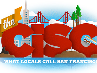 The Cisc city humor icons illustration san francisco