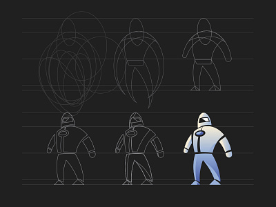 Astronaut Mascot Process illustration mascot process scifi space step by step