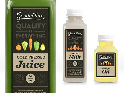 Goodnature Label Design cold pressed icon juice label packaging