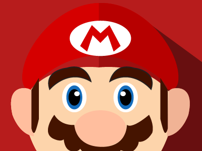 Mario Face Flat Design flatdesign mario nintendo supermario ui ux visualdesign