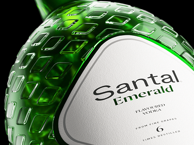 Santal Emerald Vodka 3d branding design graphic design logo