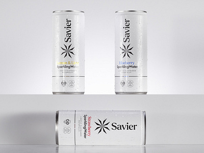 Savier Sparkling Water 3d branding graphic design logo